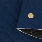 Стьобаний велюр Венус «Темно-синій Ромб прошитий синьою ниткою» на поролоні 6мм – преміальний оббивний матеріал Мініатюра 5