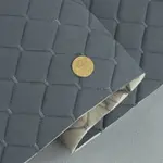 Стьобаний велюр Венус «Темно-сірий Ромб прошитий темно-сірою ниткою» на поролоні 6мм – преміальний оббивний матеріал Мініатюра 1