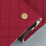 Стьобаний велюр Венус «Бордовий Ромб прошитий бордовою ниткою» на поролоні 6мм – преміальний оббивний матеріал Мініатюра 1