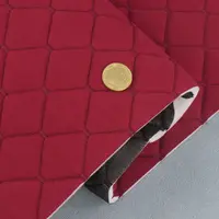 Велюр Venus стьобаний «Бордовий Ромб прошитий бордовою ниткою» на поролоні 6мм та флізеліні, ширина 140см