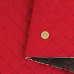 Стьобаний велюр Венус «Червоний Ромб прошитий червоною ниткою» на поролоні 6мм – преміальний оббивний матеріал Мініатюра 5