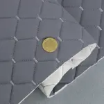 Стьобаний велюр Венус «Сірий Ромб прошитий світло-сірою ниткою» на поролоні 6мм – преміальний оббивний матеріал Мініатюра 5