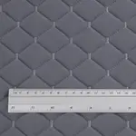 Стьобаний велюр Венус «Сірий Ромб прошитий світло-сірою ниткою» на поролоні 6мм – преміальний оббивний матеріал Мініатюра 2
