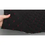 Стьобаний велюр Венус «Чорний Ромб прошитий червоною ниткою» на поролоні 6мм – преміальний оббивний матеріал Мініатюра 3