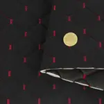 Стьобаний велюр Венус «Чорний Ромб прошитий червоною ниткою» на поролоні 6мм – преміальний оббивний матеріал Мініатюра 5