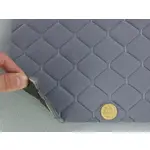 Стьобаний велюр Венус «Сірий Ромб прошитий темно-сірою ниткою» на поролоні 6мм – преміальний оббивний матеріал Мініатюра 4