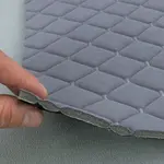 Стьобаний велюр Венус «Сірий Ромб прошитий темно-сірою ниткою» на поролоні 6мм – преміальний оббивний матеріал Мініатюра 5