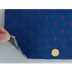 Стьобаний велюр Венус «Темно-синій Ромб прошитий червоною ниткою» на поролоні 6мм – преміальний оббивний матеріал Мініатюра 4