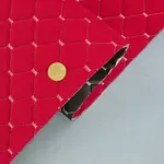 Стьобаний велюр Венус «Червоний Ромб прошитий світло-бежевою ниткою» на поролоні 6мм – преміальний оббивний матеріал Мініатюра 1