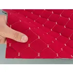 Стьобаний велюр Венус «Червоний Ромб прошитий світло-бежевою ниткою» на поролоні 6мм – преміальний оббивний матеріал Мініатюра 3