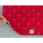 Стьобаний велюр Венус «Червоний Ромб прошитий світло-бежевою ниткою» на поролоні 6мм – преміальний оббивний матеріал Мініатюра 4