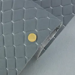 Велюр Venus стьобаний «Темно-сірий Ромб прошитий світло-сірою ниткою» на поролоні 6мм та флізеліні, ширина 140см