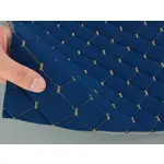 Стьобаний велюр Венус «Темно-синій Ромб прошитий золотою ниткою» на поролоні 6мм – преміальний оббивний матеріал Мініатюра 3