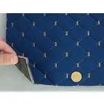 Стьобаний велюр Венус «Темно-синій Ромб прошитий золотою ниткою» на поролоні 6мм – преміальний оббивний матеріал Мініатюра 4