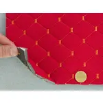 Стьобаний велюр Венус «Червоний Ромб прошитий золотою ниткою» на поролоні 6мм – преміальний оббивний матеріал Мініатюра 3