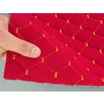 Стьобаний велюр Венус «Червоний Ромб прошитий золотою ниткою» на поролоні 6мм – преміальний оббивний матеріал Мініатюра 4