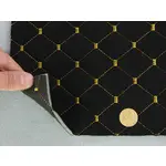 Алькантара Lycra 09/17 чорна, стьобана золотою ниткою, на поролоні 3мм і флізеліні, ширина 140см (Туреччина) Мініатюра 2