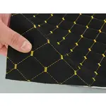 Алькантара Lycra 09/17 чорна, стьобана золотою ниткою, на поролоні 3мм і флізеліні, ширина 140см (Туреччина) Мініатюра 4