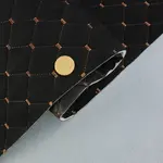 Алькантара Lycra 09/9 чорна, стьобана коричневою ниткою, на поролоні 3мм і флізеліні, ширина 140см (Туреччина) Мініатюра 1