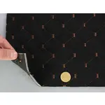 Алькантара Lycra 09/9 чорна, стьобана коричневою ниткою, на поролоні 3мм і флізеліні, ширина 140см (Туреччина) Мініатюра 2