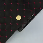 Алькантара Lycra 09/7 чорна, стьобана червоною ниткою, на поролоні 3мм і флізеліні, ширина 140см (Туреччина) Мініатюра 1