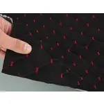 Алькантара Lycra 09/7 чорна, стьобана червоною ниткою, на поролоні 3мм і флізеліні, ширина 140см (Туреччина) Мініатюра 3