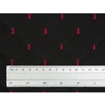 Алькантара Lycra 09/7 чорна, стьобана червоною ниткою, на поролоні 3мм і флізеліні, ширина 140см (Туреччина) Мініатюра 4