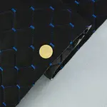 Алькантара Lycra 09/5 чорна, стьобана синьою ниткою, на поролоні 3мм і флізеліні, ширина 140см (Туреччина) Мініатюра 1