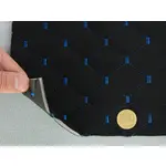 Алькантара Lycra 09/5 чорна, стьобана синьою ниткою, на поролоні 3мм і флізеліні, ширина 140см (Туреччина) Мініатюра 3