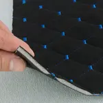 Алькантара Lycra 09/5 чорна, стьобана синьою ниткою, на поролоні 3мм і флізеліні, ширина 140см (Туреччина) Мініатюра 5