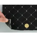 Алькантара Lycra 09/3 чорна, стьобана світло-сірою ниткою, на поролоні 3мм і флізеліні, ширина 140см (Туреччина) Мініатюра 2