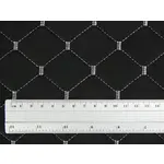 Алькантара Lycra 09/3 чорна, стьобана світло-сірою ниткою, на поролоні 3мм і флізеліні, ширина 140см (Туреччина) Мініатюра 4