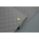 Світло-сірий стьобаний шкірзам «Ромб» (прошивка сірою ниткою)