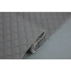 Шкірзам стьобаний сірий «Ромб» (прошитий сірою ниткою) дубльований синтепоном і флізеліном, ширина 1,35 м
