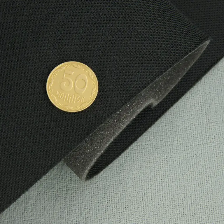 Стельова автотканина 1228 чорна, оригінал на поролоні 2 мм (ширина 170 см)