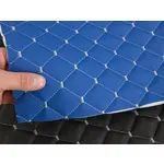 Стьобаний шкірзам Ромб синій" із світло-сірою ниткою з поролоном 7мм Мініатюра 3