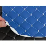 Стьобаний шкірзам Ромб синій" із світло-сірою ниткою з поролоном 7мм Мініатюра 4