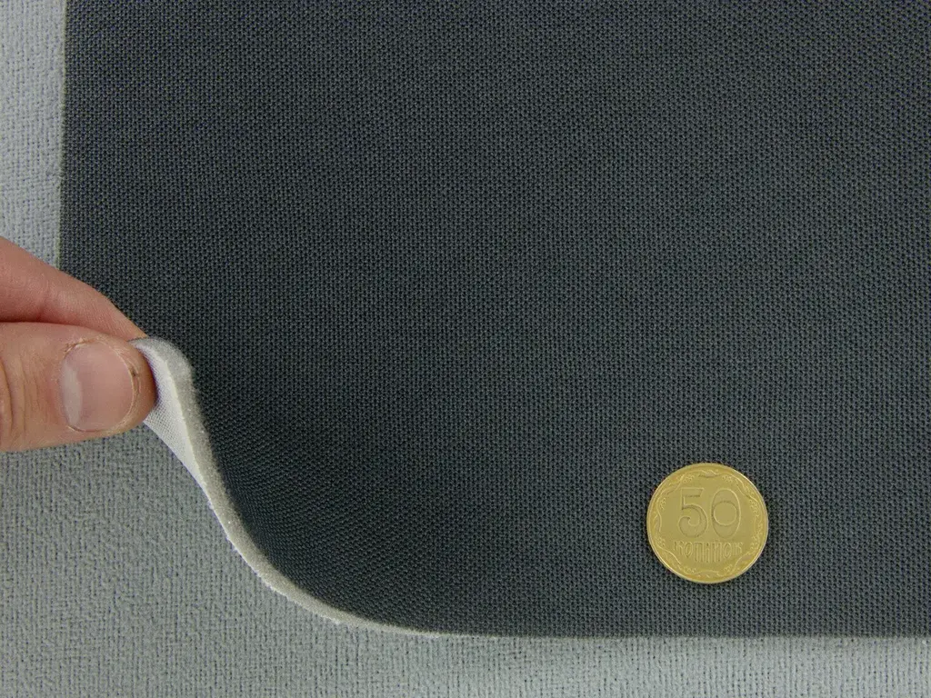 Автотканина стельова KL-68, графітова, поролон 3мм з сіткою, ширина 167см