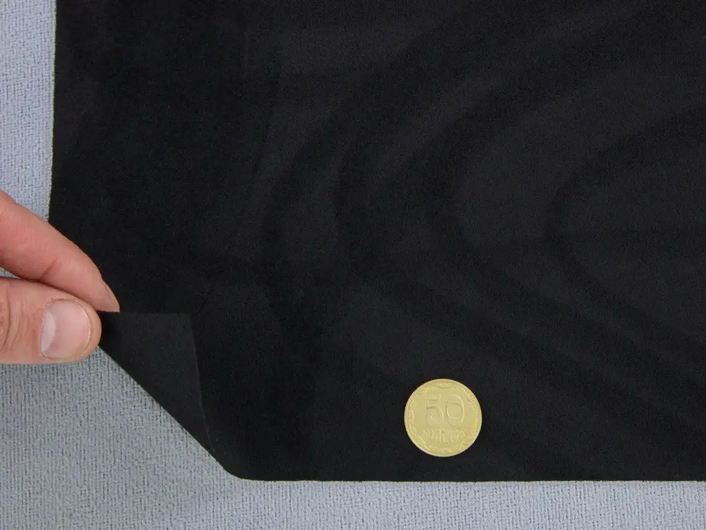 Автовелюр чорний MK2412 без основи для перетяжки пластикових деталей