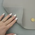 Автотканина Koper світло-сіра теплого відтінку на поролоні та сітці, Польща